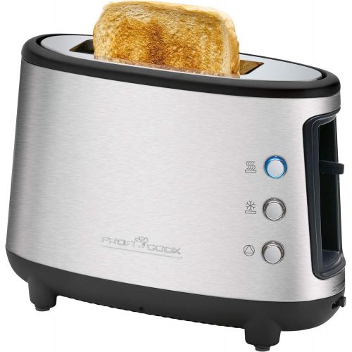  ProfiCook PC-TA 1122, 1-Scheiben Toaster, Edelstahl, Broetchenaufsatz, Kruemelschublade