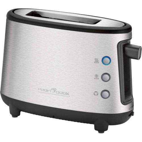  ProfiCook PC-TA 1122, 1-Scheiben Toaster, Edelstahl, Broetchenaufsatz, Kruemelschublade