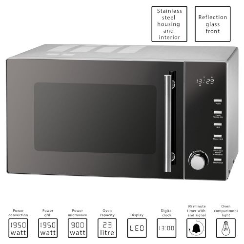  Profi Cook PC MWG 1118H 23Litre Microwave/Grill/19501950W Watt Hot Air Rework/Electronic Control/LED Stainless Steel Case