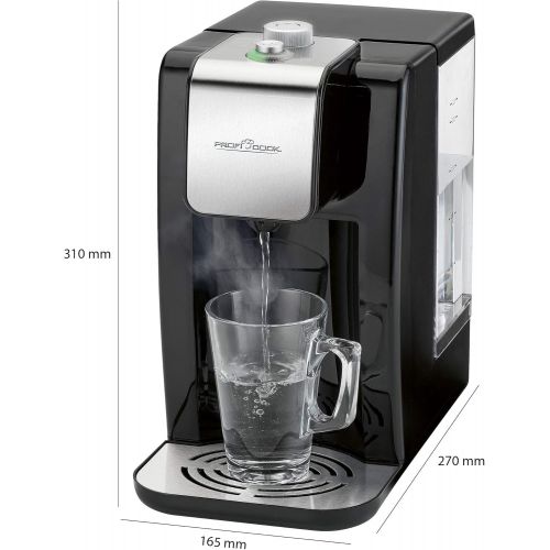  Profi Cook ProfiCook PC-HWS 1168 Highspeed-Wasserspender, 100°C in ca. 3 Sekunden, variable Temperatureinstellung von 45°C bis 100°C, bis zu 2,2 Liter Fassungsvermoegen, Edelstahleinlage