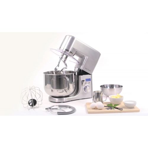  ProfiCook PC-KM 1096 XXXL-Kuechenmaschine // 10 Liter Edelstahlschuessel // Alu-Druckguss-Gehause // LCD-Display // 1500 Watt // Edelstahl