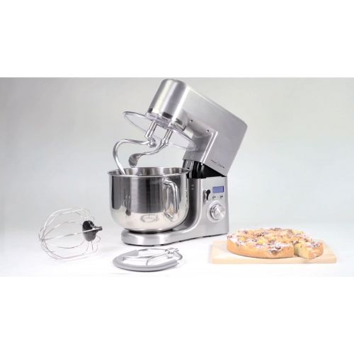  ProfiCook PC-KM 1096 XXXL-Kuechenmaschine // 10 Liter Edelstahlschuessel // Alu-Druckguss-Gehause // LCD-Display // 1500 Watt // Edelstahl