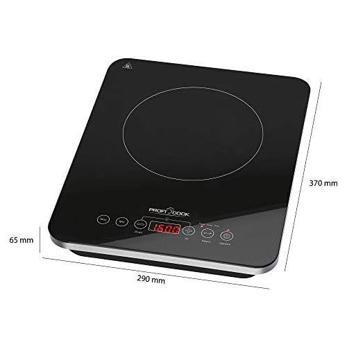  ProfiCook PC-EKI 1062 Induktions-Einzelkochplatte, automatische Topferkennung, elektronisches Sensor Touch-Bedienfeld mit Display, 180 Minuten-Timer, Kindersicherung