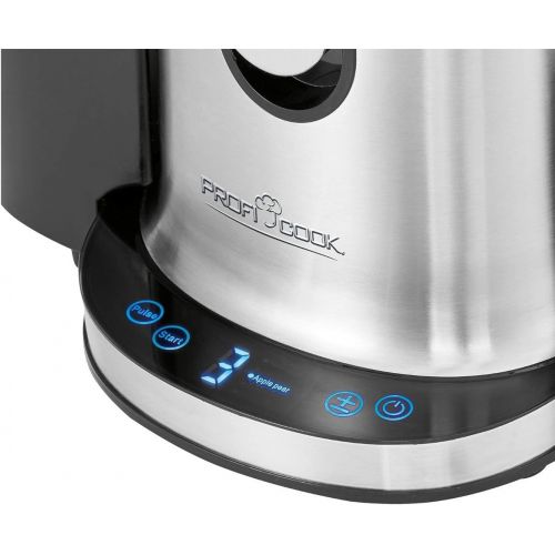  [아마존베스트]ProfiCook PC-AE 1156 Automatic Juicer, 800 Watt Motor, 1 Litre Juice Container, 1.8 Litre Pomace Container, 18,000 RPM, Sensor Touch Control, LED Multifunction Display, Stainless S