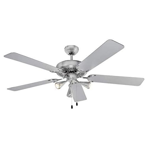  [아마존베스트]ProfiCare 5-Blade Ceiling Fan Suitable for Rooms up to 40 m², 4 Power Levels, Reverse Function, Stainless Steel / Metal, PC-DVL 3078