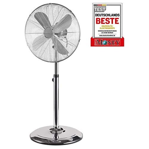  [아마존베스트]ProfiCare PC-VL 3064 MS Metal Standing Fan Oscillating Adjustable Tilt Angle Height Adjustable Diameter Approx. 40 cm Inox