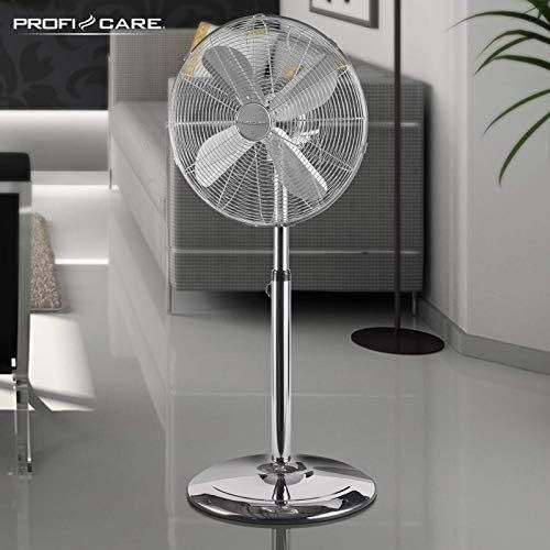  [아마존베스트]ProfiCare PC-VL 3064 MS Metal Standing Fan Oscillating Adjustable Tilt Angle Height Adjustable Diameter Approx. 40 cm Inox