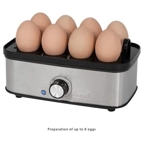  [아마존베스트]Profi Cook 501139 ProfiCook PC-EK 1139 Egg Boiler for up to 8 Eggs Omelette / Poacher Function, Acoustic End Signal Stainless Steel