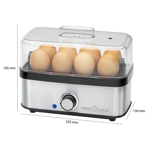  [아마존베스트]Profi Cook 501139 ProfiCook PC-EK 1139 Egg Boiler for up to 8 Eggs Omelette / Poacher Function, Acoustic End Signal Stainless Steel