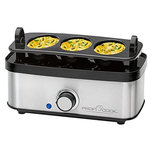  [아마존베스트]Profi Cook 501139 ProfiCook PC-EK 1139 Egg Boiler for up to 8 Eggs Omelette / Poacher Function, Acoustic End Signal Stainless Steel