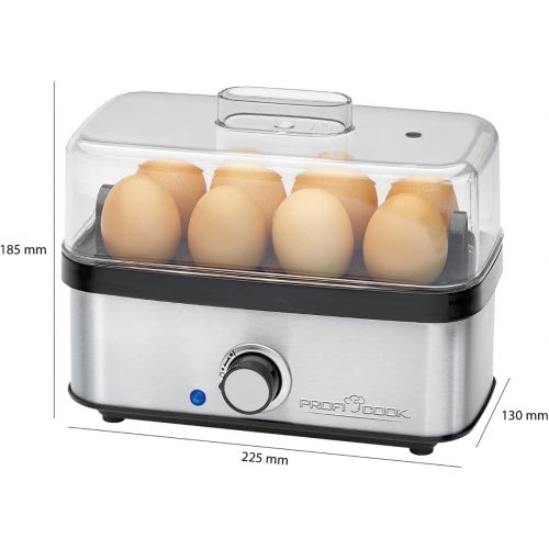  [아마존베스트]Profi Cook 501139 ProfiCook PC-EK 1139 Egg Boiler for up to 8 Eggs Omelette / Poacher Function, Acoustic End Signal Stainless Steel