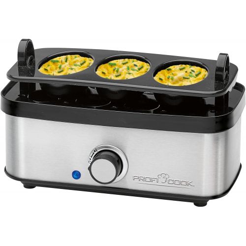  [아마존베스트]Profi Cook 501139 ProfiCook PC-EK 1139 Egg Boiler for up to 8 Eggs Omelette / Poacher Function, Acoustic End Signal Stainless Steel