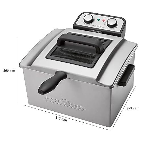  [아마존베스트]ProfiCook PC-FR 1038 Stainless Steel Double Deep Fatfryer