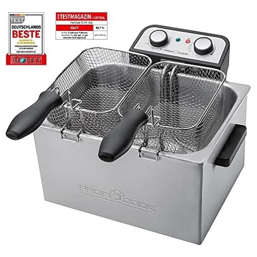  [아마존베스트]ProfiCook PC-FR 1038 Stainless Steel Double Deep Fatfryer