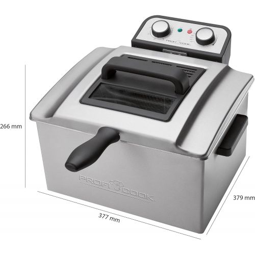  [아마존베스트]ProfiCook PC-FR 1038 Stainless Steel Double Deep Fatfryer