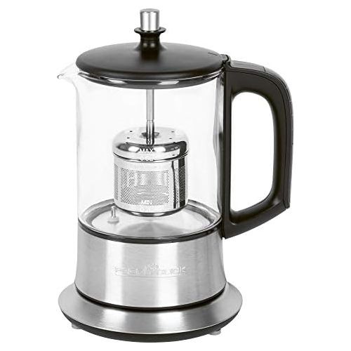  [아마존베스트]Profi Cook PC-TK 1165 1165-2 in 1 Tea and Kettle, Permanent Stainless Steel Tea Filter (Lift and Lower), 0.5 L Capacity, Warming Function, Glass/Stainless Steel Casing, Black/Silve