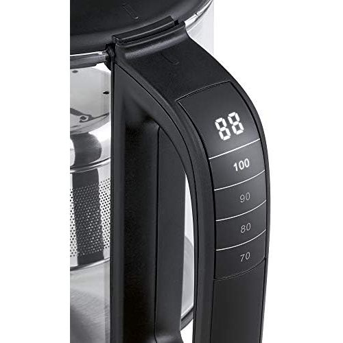  [아마존베스트]Profi Cook PC-TK 1165 1165-2 in 1 Tea and Kettle, Permanent Stainless Steel Tea Filter (Lift and Lower), 0.5 L Capacity, Warming Function, Glass/Stainless Steel Casing, Black/Silve