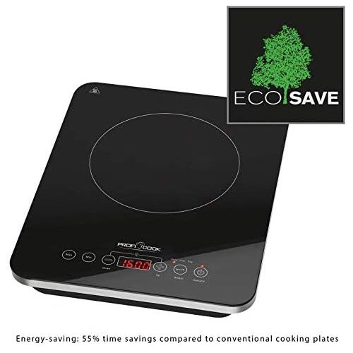  [아마존베스트]ProfiCook PC-ITG 1130 2-in-1 Induction Table Grill and Single Hob, Electronic Sensor Touch Control Panel with LED Display, Black