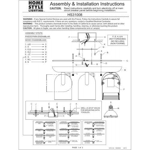  Progress Lighting HomeStyle HS31008-30 Three Light Wall or Ceiling Mount Round Back Directional in White