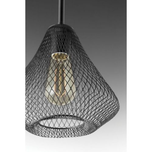  Progress Lighting P5338-20 Mesh One-Light Mini-Pendant, Antique Bronze