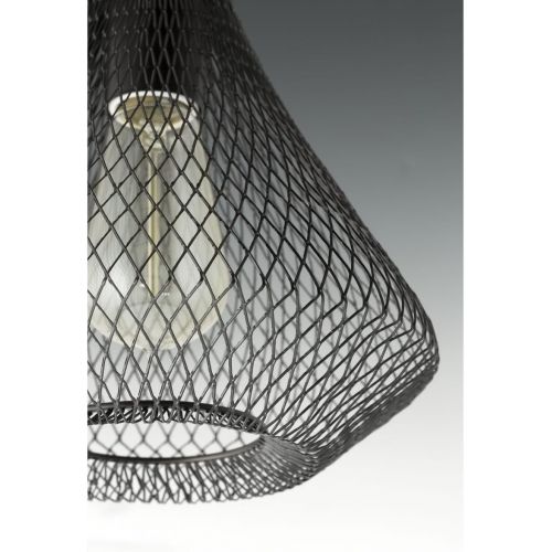  Progress Lighting P5338-20 Mesh One-Light Mini-Pendant, Antique Bronze