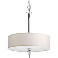 Progress Lighting P3680-15 4 LT Inverted Pendant Fixtures with K9 Glass AccentFabric Shade