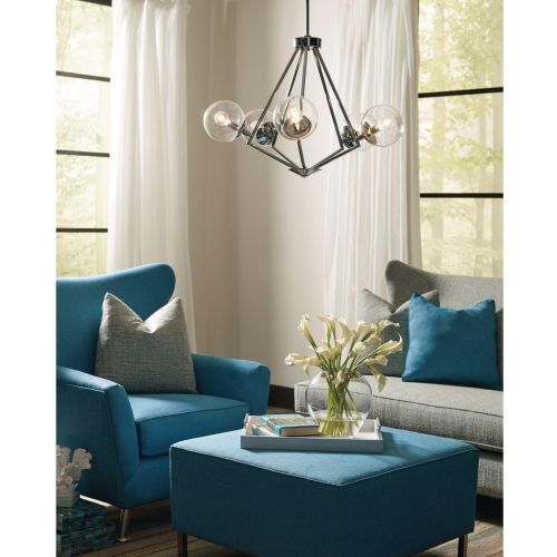  Progress Lighting P4755-15 Mod Five-Light Chandelier, Polished Chrome