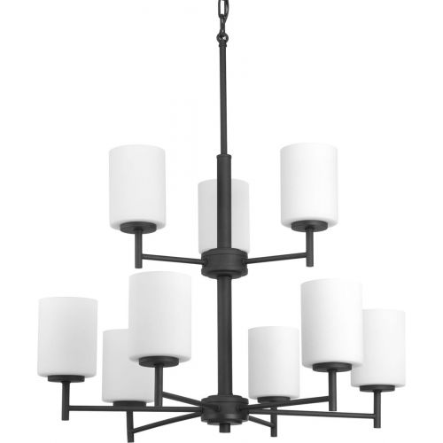  Progress Lighting P4726-31 ContemporarySoft 9-100W Med Chandelier, 104 x 25.5 x 28, Black