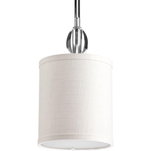  Progress Lighting P5031-15 1 LT Mini-Pendant Fixtures with K9 Glass AccentFabric Shade