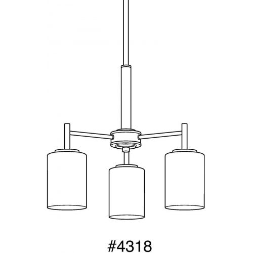  Progress Lighting P4318-09 Replay Brushed Nickel Three-Light Chandelier