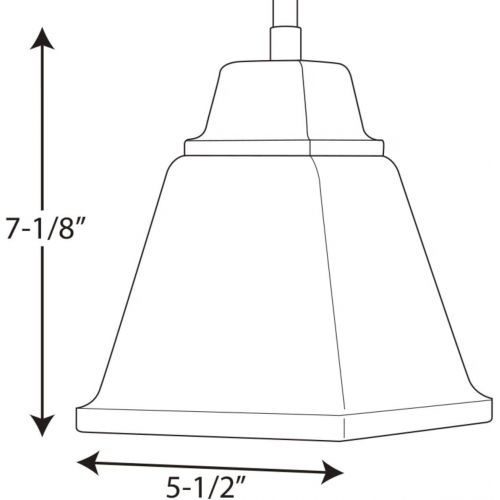  Progress Lighting P5135-09 1-Light Mini-Pendant with Twin Arching Arms and Square Etched Glass, Brushed Nickel