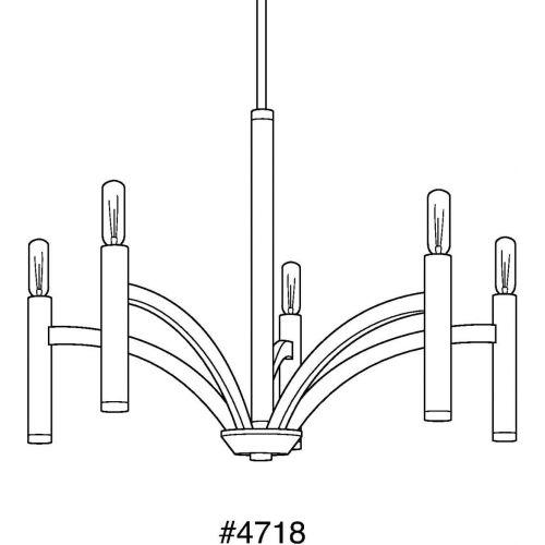  Progress Lighting P4718-104 5-60W Cand Chandelier, 25 x 25 x 15.62, Polished Nickel