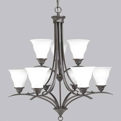  Progress Lighting P4329-09 9-Light Trinity Chandelier, Brushed Nickel