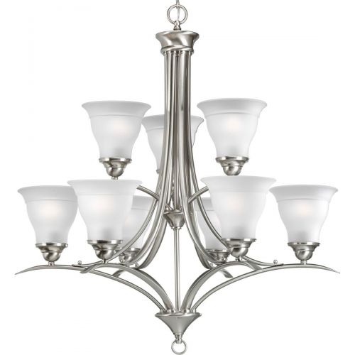  Progress Lighting P4329-09 9-Light Trinity Chandelier, Brushed Nickel