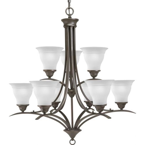  Progress Lighting P4329-09 9-Light Trinity Chandelier, Brushed Nickel