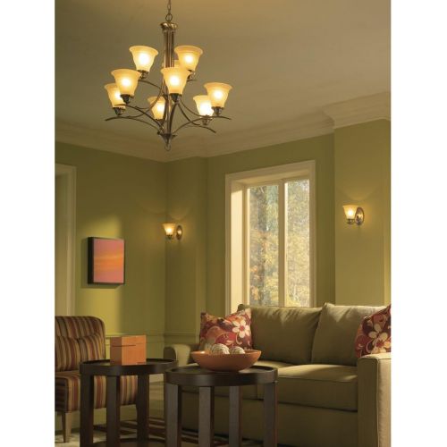  Progress Lighting P4329-09 9-Light Trinity Chandelier, Brushed Nickel