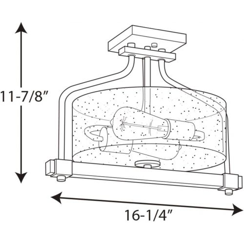  Progress Lighting P350059-020 Barnes Mill Antique Bronze Three-Light semi-Flush