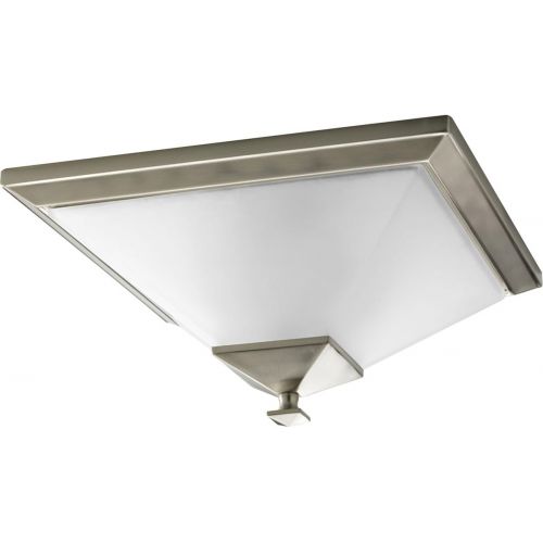  Progress Lighting P3852-09 2-Light Close-To-Ceiling with Square Etched Glass, Brushed Nickel
