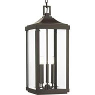 Progress Lighting P550004-020 Gibbes Street Three-Light Hanging Lantern, Antique Bronze