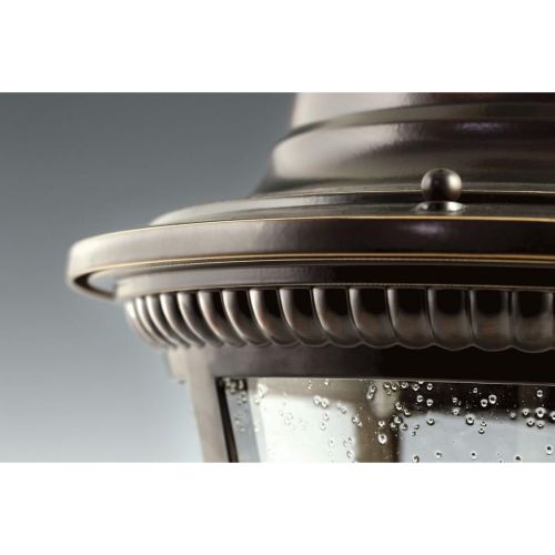  Progress Lighting P5863-31 1-Light Cast Wall Lantern with Clear Seeded Glass, Textured Black