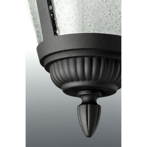  Progress Lighting P5863-31 1-Light Cast Wall Lantern with Clear Seeded Glass, Textured Black