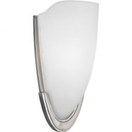 Progress Lighting P7087-09 1-Light ADA Wall Sconce with Etched Glass Fixture, Brushed Nickel