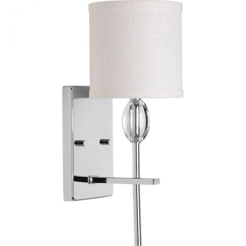  Progress Lighting P2060-15 1 LT Wall Bracket Sconces with K9 Glass AccentFabric Shade