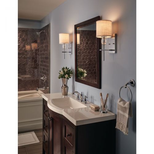  Progress Lighting P2060-15 1 LT Wall Bracket Sconces with K9 Glass AccentFabric Shade