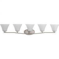 Progress Lighting P2016-09 Bravo 5-Lt. Bath and Vanity Fixture with Etched glass shades