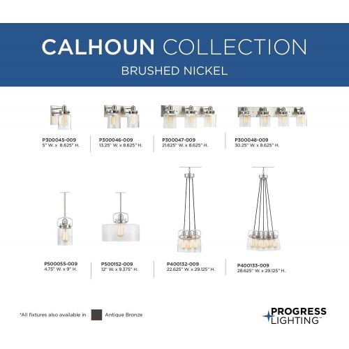  Progress Lighting P300046-009 Calhoun Brushed Nickel Two-Light Bath & Vanity