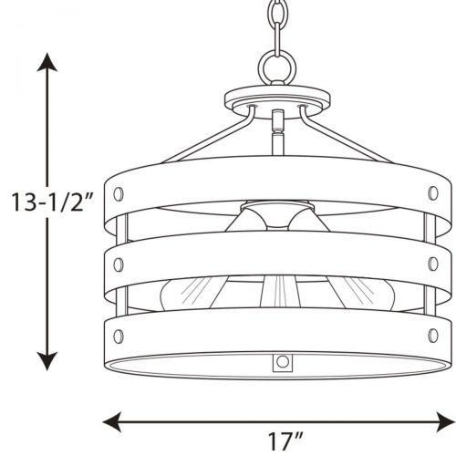  Progress Lighting P350049-141 Gulliver Semi-Flush/Convertible, Galvanized Finish