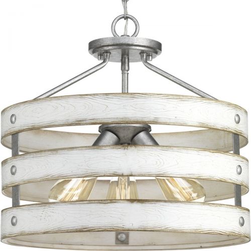  Progress Lighting P350049-141 Gulliver Semi-Flush/Convertible, Galvanized Finish