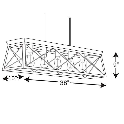  Progress Lighting P400048-020 Briarwood Antique Bronze Five-Light Linear Chandelier,