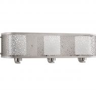 Progress Lighting P2163-09 Contemporary/Soft 3-100W Med Bath Bracket, Brushed Nickel